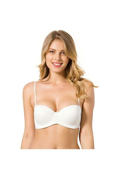 Le Jardin Γυναικείο λευκό Elita Micro Push Up Στράπλες Σουτιέν 7030