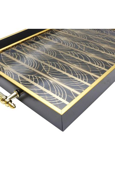T.Concept Rectangular Glass Surface Engagement Presentation Tea Tray - Abstract Series Dmt362