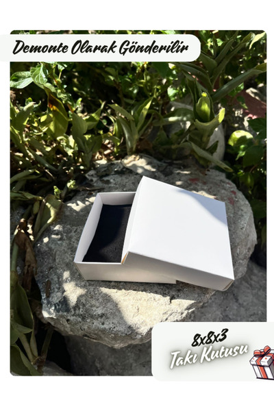Fatih Kutu 8x8x3 - Beyaz Renk Süngerli Takı Kutusu [demonte 25 Adet]