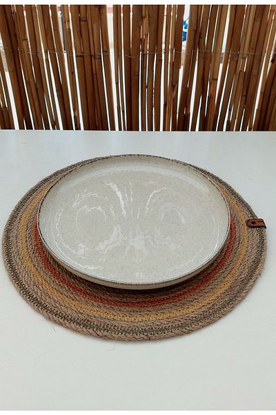 HandmadeSNM مصممة خصيصًا، مصنوعة يدويًا، طبق مكون من قطعتين، مفرش أطباق، خاص