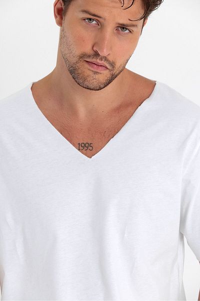 PELİTİSS Tricou cu decupaj asimetric cu decolteu în V 100% bumbac
