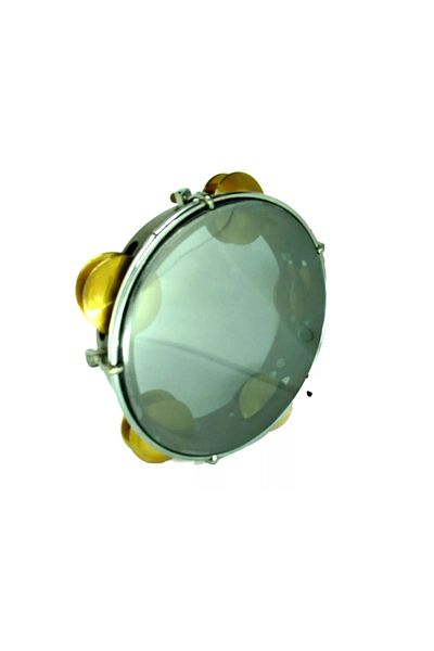Unosell Cymbal Tambourine with Bell Plastic Skin 22 Cm, Tambourine Tambourine Riq Marine W / Cymbals