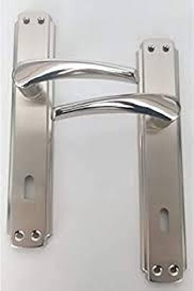 Nokta Saten Gri Oda Kapısı Kolu Çift(takım)