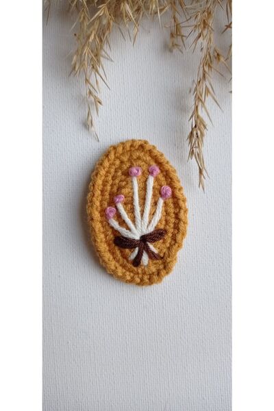 Masal Örgü Dünyası Catarame pentru păr - Maro lapte - Accesoriu de păr de niș...