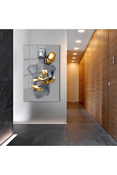 bestdecor Μοντέρνο γλυπτό Love Tempered Glass Πίνακας, Διακόσμηση τοίχου σπιτιού και γραφείου Δώρο Μεγάλος πίνακας ανθεκτικό γυαλί