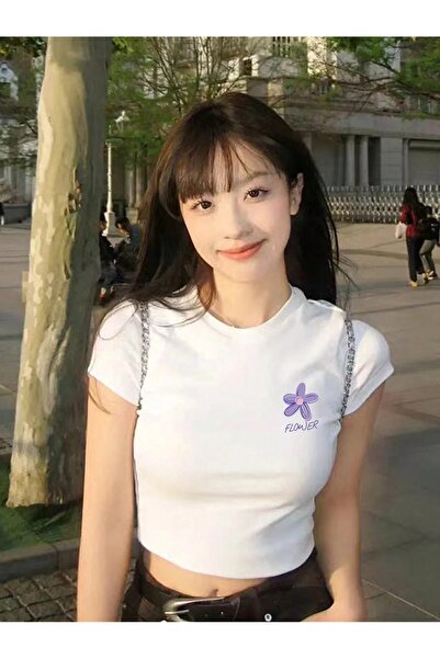 over head oh Tricou de damă cu imprimeu cu flori albe