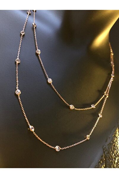 vogutima jewelery&silver by timuçin mavili Kadın Gümüş Kolye - 95cm Uzun Rose...