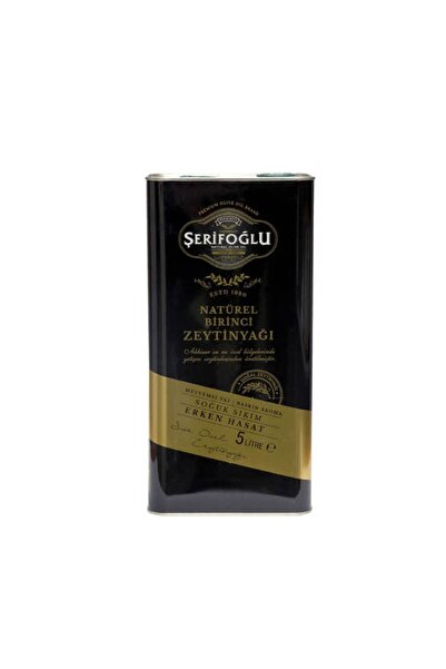 ŞERİFOĞLU Naturel Birinci Soğuk Sıkım Erken Hasat Zeytinyağı Teneke 5 L