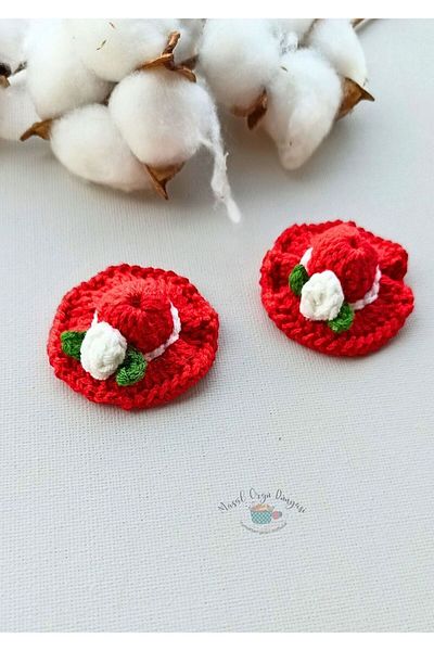 Masal Örgü Dünyası Cute Snap Hat Buckle, Handmade Niche Buckle Series of Antibacterial Threads (1 PAIR)