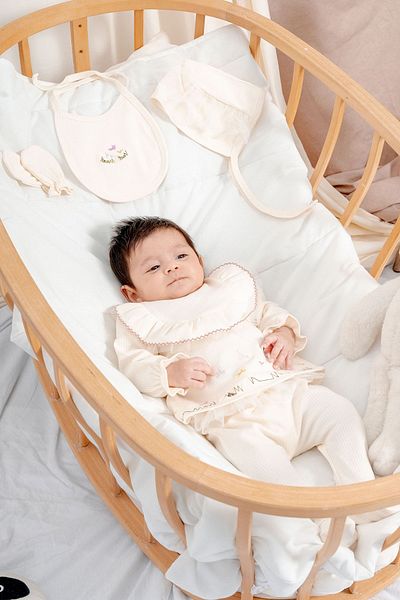 MİNİBORN NEW BORN GIRL LONG SLEEVE ECRU REPORT FABRIC SET OF FIVE