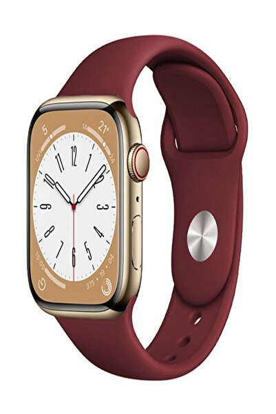 ERMER Apple Watch Düz Silikon Kordon 1 2 3 4 5 6 7 Se Seri 42mm 44mm 45mm 49m...