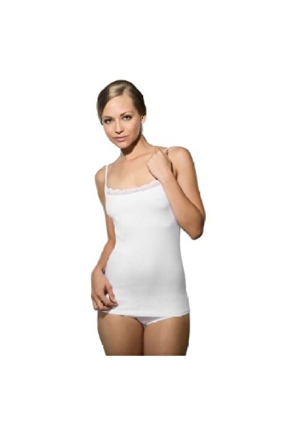 Q-EN Γυναικείο εσώρουχο από μπαμπού με λευκό χοντρό λουράκι