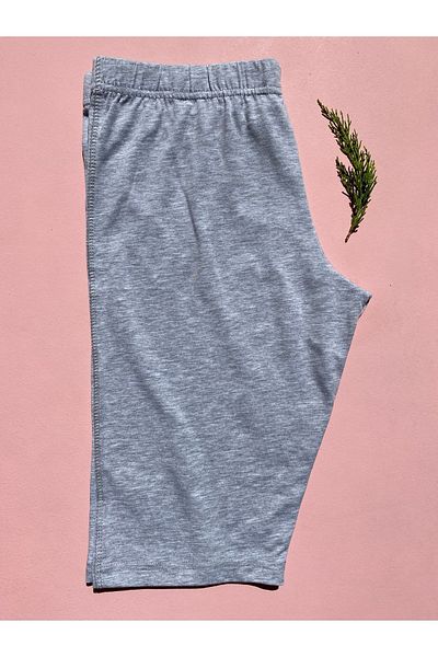 LEYNA BUTİK Leggings pentru genunchi din Lycra din bumbac, 2 bucăți, gri și alb