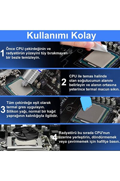 ELDEST Büyük Boy Hy-510 (35GR) 1.93 W/m.k Termal Macun Cpu Soğutma Pastası Cpu Gpu Ps4 Ps3 Pc