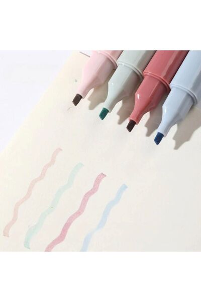 Modellino 4'lü Pastel Minimal Mascara Monet Estetik Tasarım Fosforlu Kalem