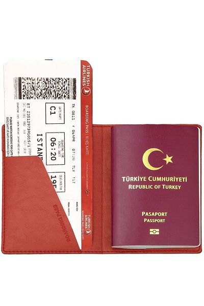 Smyrna Acar Mira Thermo Leather Passport Case Passport Holder Pomegranate Flower