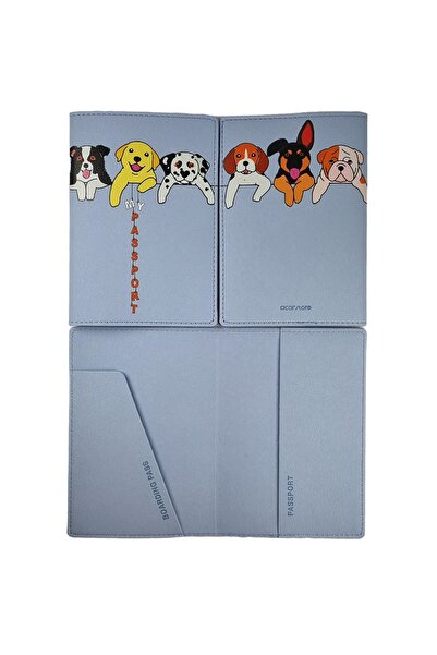 Smyrna Acar Mira Termo Шкіряний чохол для паспорта з друком Паспортна картка Дорожній гаманець Синій