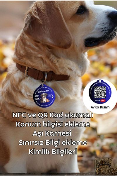 UygunKart Cat - Digital Information Card, Dog Smart Collar, Finding Lost Cat, with Nfc and Qr Code