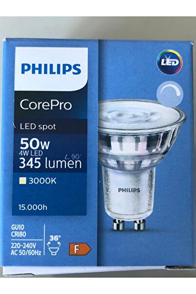 Philips 5 ADET Philips Corepro 4W=50W 345 Lümen Dim LED Ampul Sarı 3000K GU10...