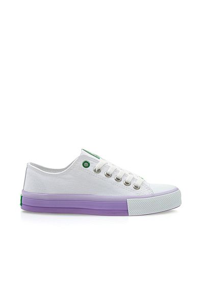 Benetton Women's White Sneakers Bn-30176