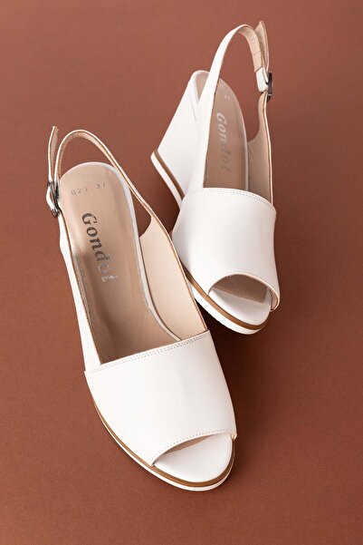 Gondol Women's Genuine Leather Wedge Heel Shoes Şhn.821