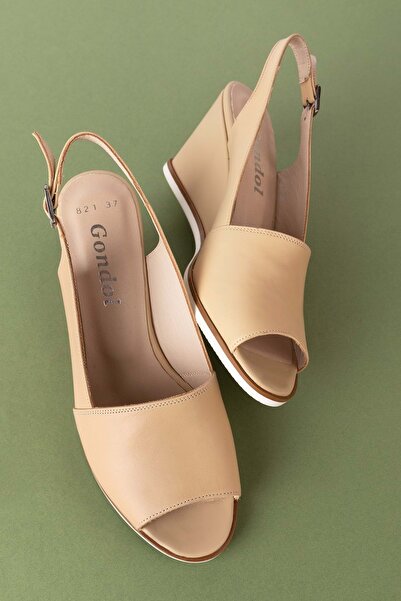 Gondol Kadın Hakiki Deri Dolgu Topuk Ayakkabı Şhn.821