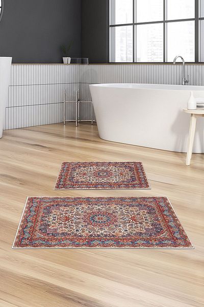 Alanur Home Alanur Trend Non-Slip Base Digital Bathroom 2-Piece Toilet Set Kt440 Brown