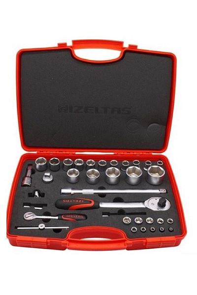 İzeltaş 1113 00 1038 Six Corner Socket Wrench Set 35 Pieces