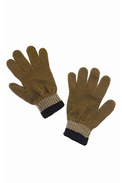 Suve Çocuk Triko Bilekten Lastikli Parmaklı Kar Eldiveni 12-16 Yaş