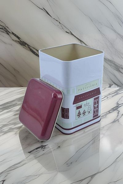 EVLE Patterned Square Metal Storage Container 11x11cm Ef022-f7