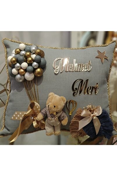 şatafat design Bebek Takı Yastığı Bumble Gri Gold