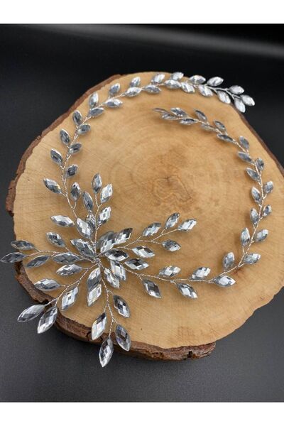 Gelintacım Κομψή νυφική τιάρα και αξεσουάρ μαλλιών με κρυστάλλινη πέτρα - Όλα...