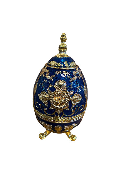 ArtemisDükkan Faberge Yumurta Kürdanlık Rose Desen 19 Cm