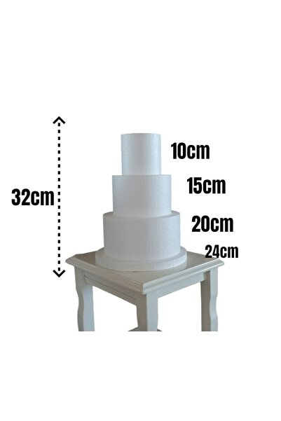 Strafor 3 Katlı Maket Pasta (20,15 Ve 10cm)