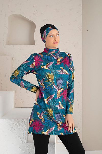DONEX Καλσόν με σχέδιο Lycra Πλήρως καλυμμένο Hijab Μαγιό 1223