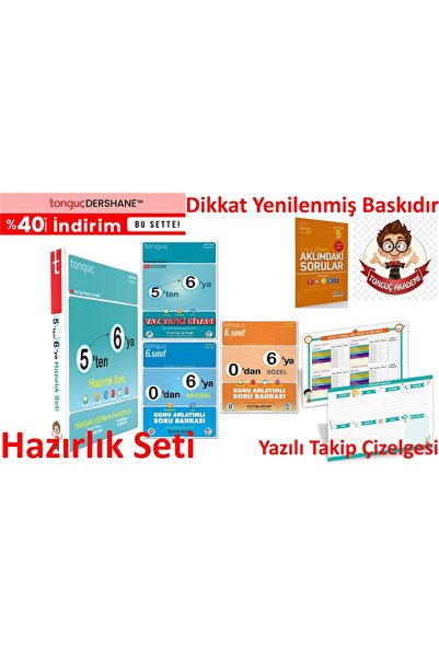 Tonguç Yayınları Tonguç 5'den 6'ya Hazırlık Seti 5'ten 6'ya Hazırlık 0 dan 6 ...