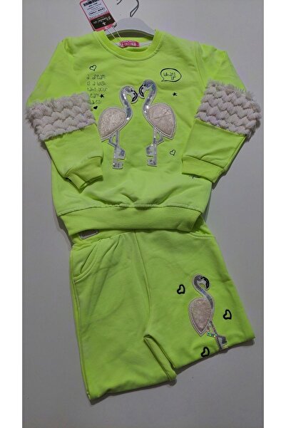 Hera Baby Peluşlu Flamingo Nakışlı Takım