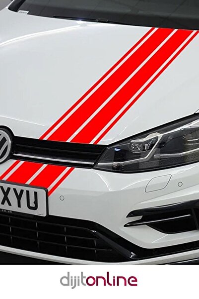 CreateFol Çift Şerit Araba Kaput Sticker - Oto Sticker - 120x15cm