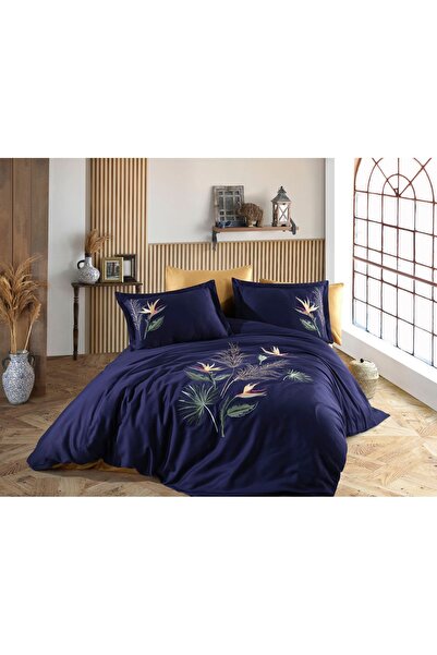 Dantela Pamuk Saten Çift Kişilik Nakışlı Nevresim Takımı-Starliçe