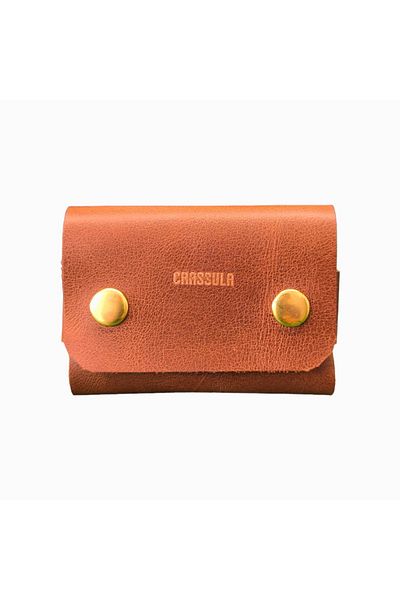CRASSULA PREMIUM LEATHER Genuine Leather Card Holder with Snap Closure