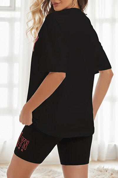 MODAGEN Dámska súprava čiernych tričiek s potlačou Brooklyn