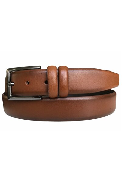 GoDeri Genuine Leather Tan Classic Trouser Belt - 3.5 Cm=go-dk-kla
