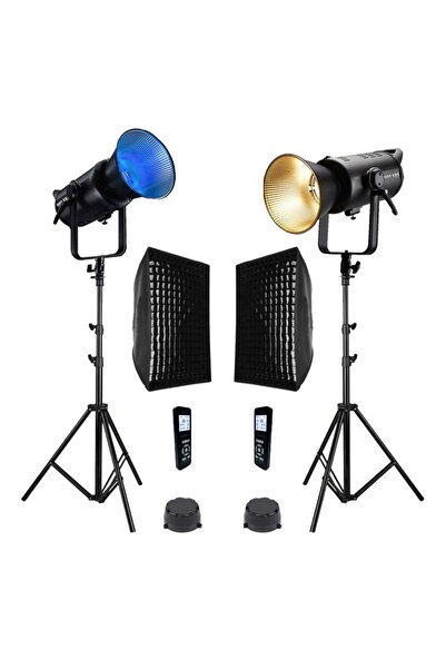 Gdx Exc-180rgb-ıı Rgb Led Video Işığı 2'li Full Set (GRİDLİ 60X90 SOFTBOX 260...