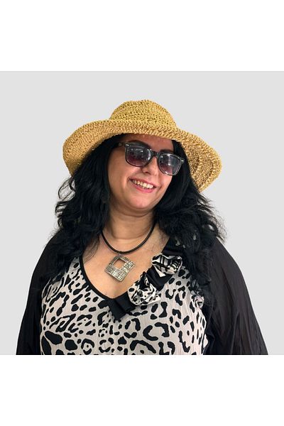 Uretti Ahmet 3816 - Ръчно изработена дамска сламена шапка, светлокафява