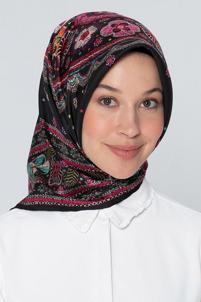 Armine Μεταξωτό Twill Nostalgia Φουλάρι - Μοτίβο Κεντήματος 7866d-09