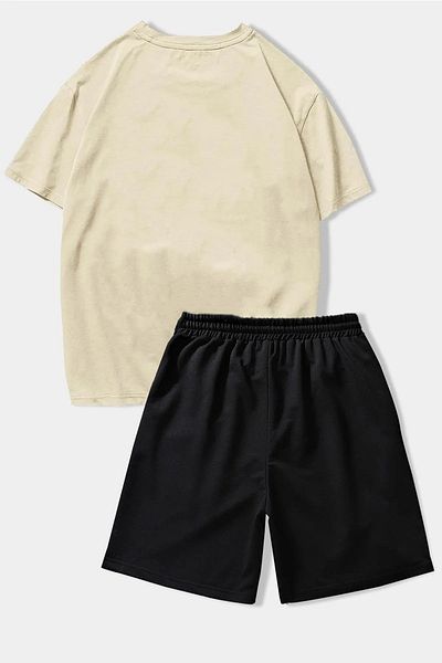 DAXİS Sportwear Company Σετ γυναικεία αθλητική φόρμα Oversize - Σετ μπλουζάκι και σορτς με στάμπα
