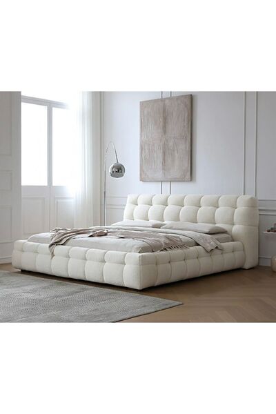 Pablohome BOLİVYA KARYOLA - Ekru Karyola - 160 X 200 BAZALI Karyola