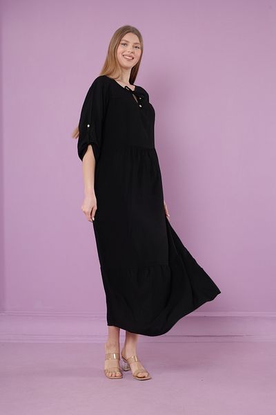 mervemoda Γυναικείο καλοκαιρινό κοντομάνικο υφαντό φόρεμα
