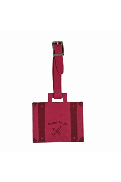 Acar Giza Vegan Leather Luggage Suitcase Label Fuchsia
