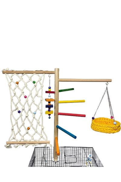 ADAPATİ PET Cage Top Cockatiel Toy Bird Perch (HAMAK COLOUR OPTION SPECIFY)